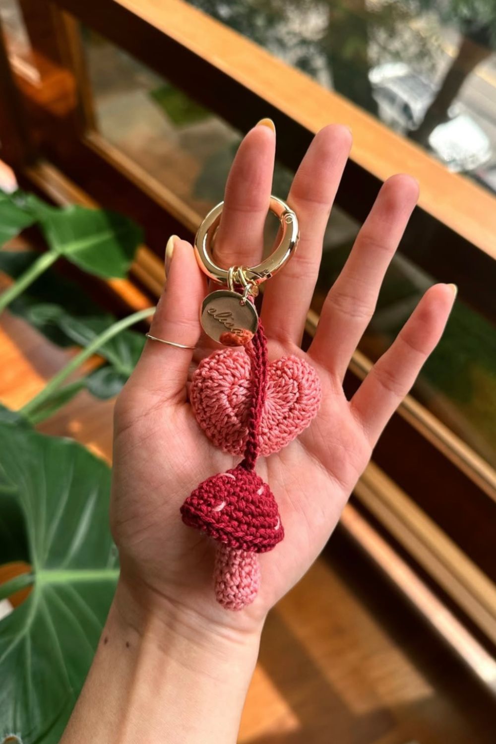 Elisa Charms - Love Mushroom (rosado y guinda)