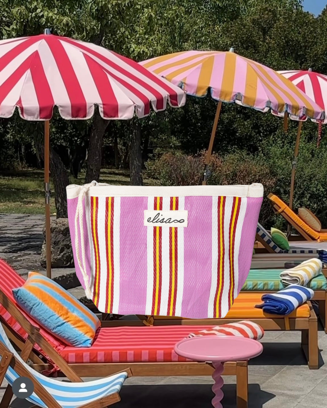 Ibiza neceser - Rayas Morado