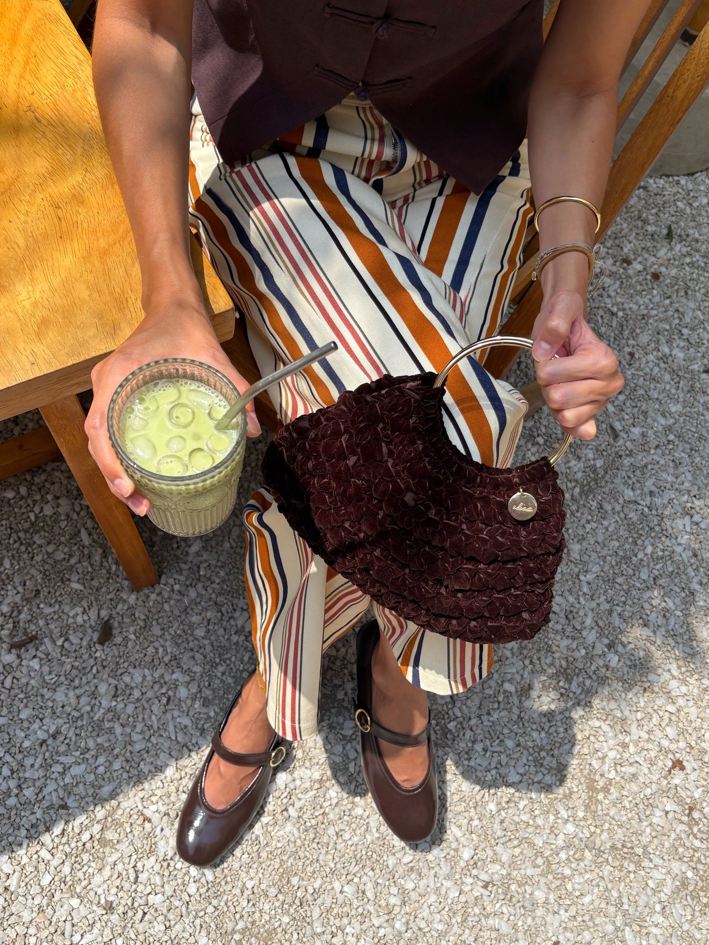 Martina velvet bag - brown
