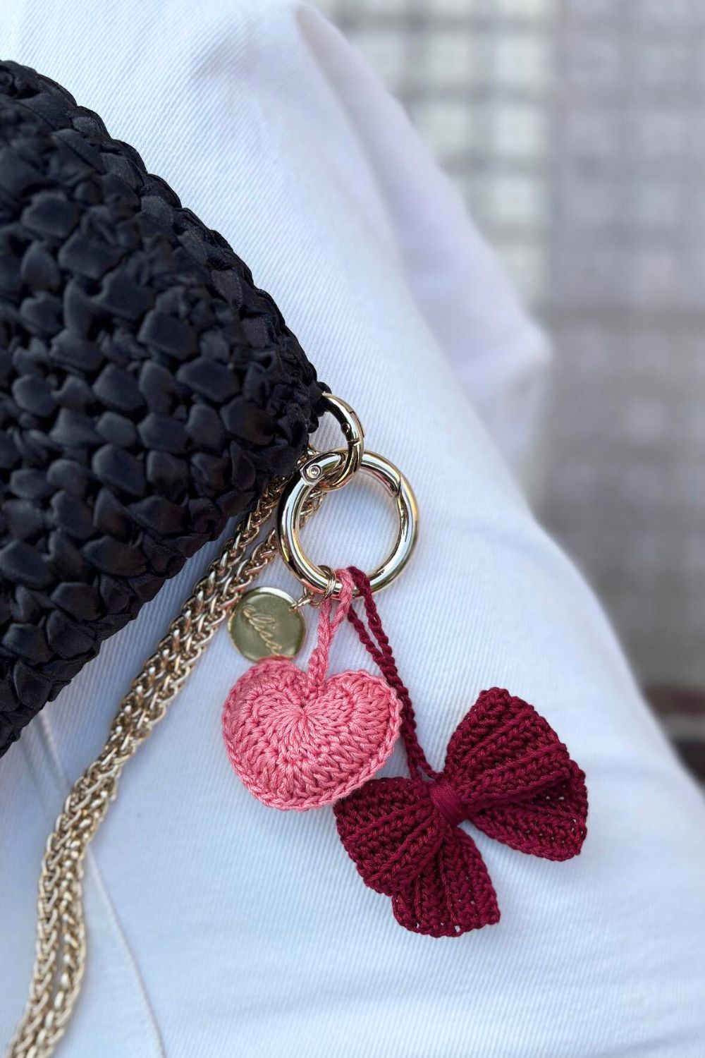 Elisa Charms - Lazo Love (guinda y rosado)