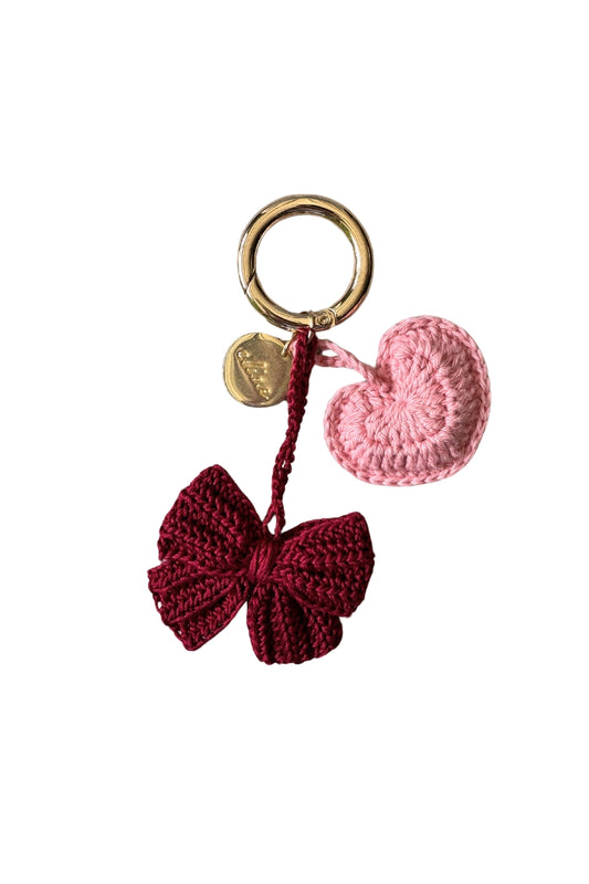 Elisa Charms - Lazo Love (guinda y rosado)