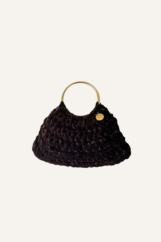 Martina velvet bag - marrón