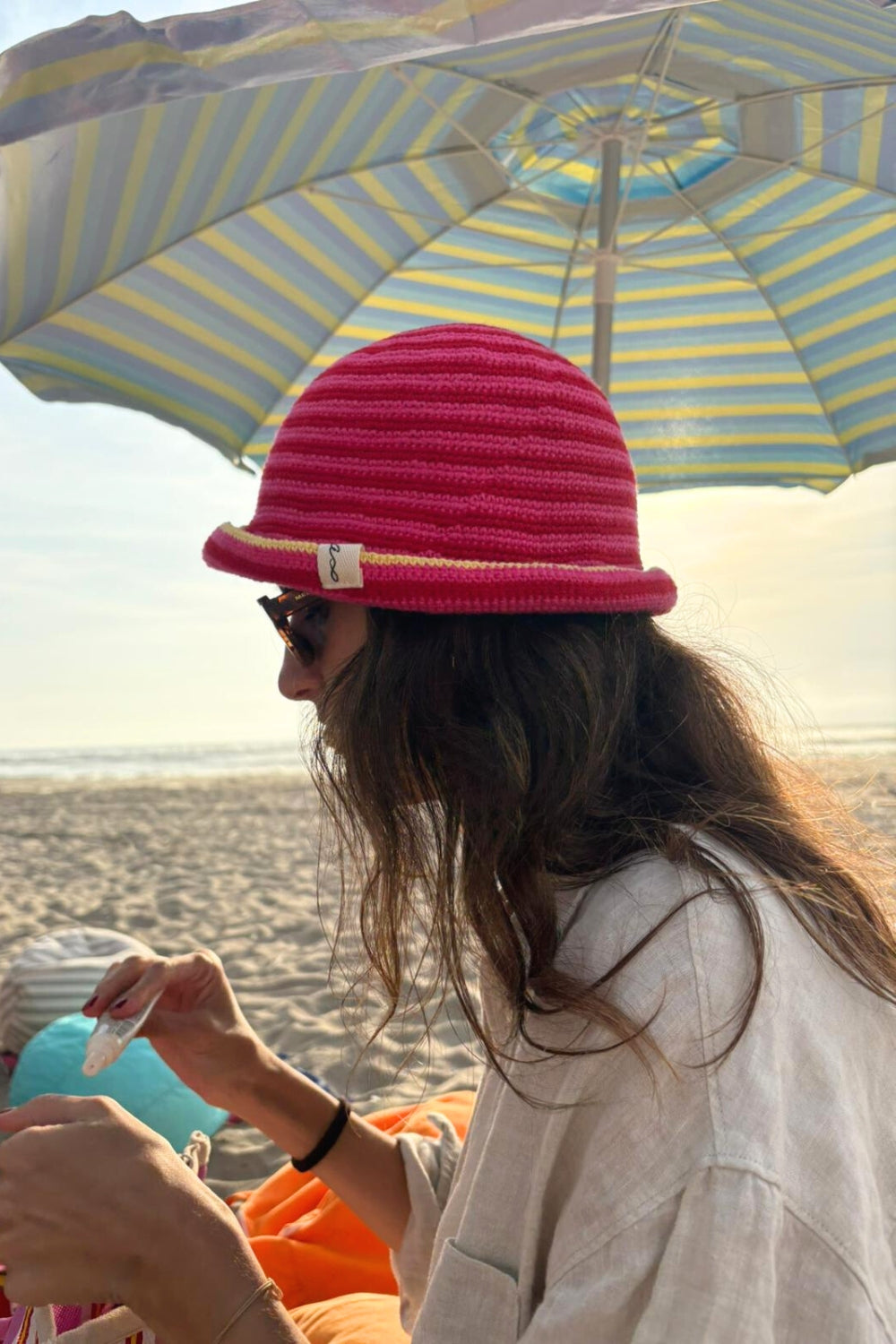 Sombrero Paula - Rayas Fucsia