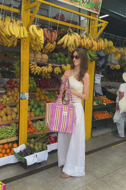 Ibiza Bag XL - Rayas Morado