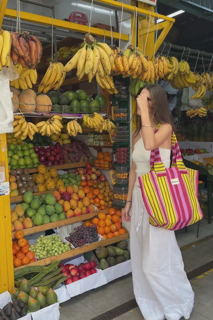 Ibiza Bag XL - Rayas Amarillo